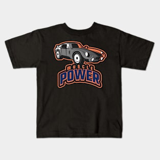 Muscle Power Vintage Car Kids T-Shirt